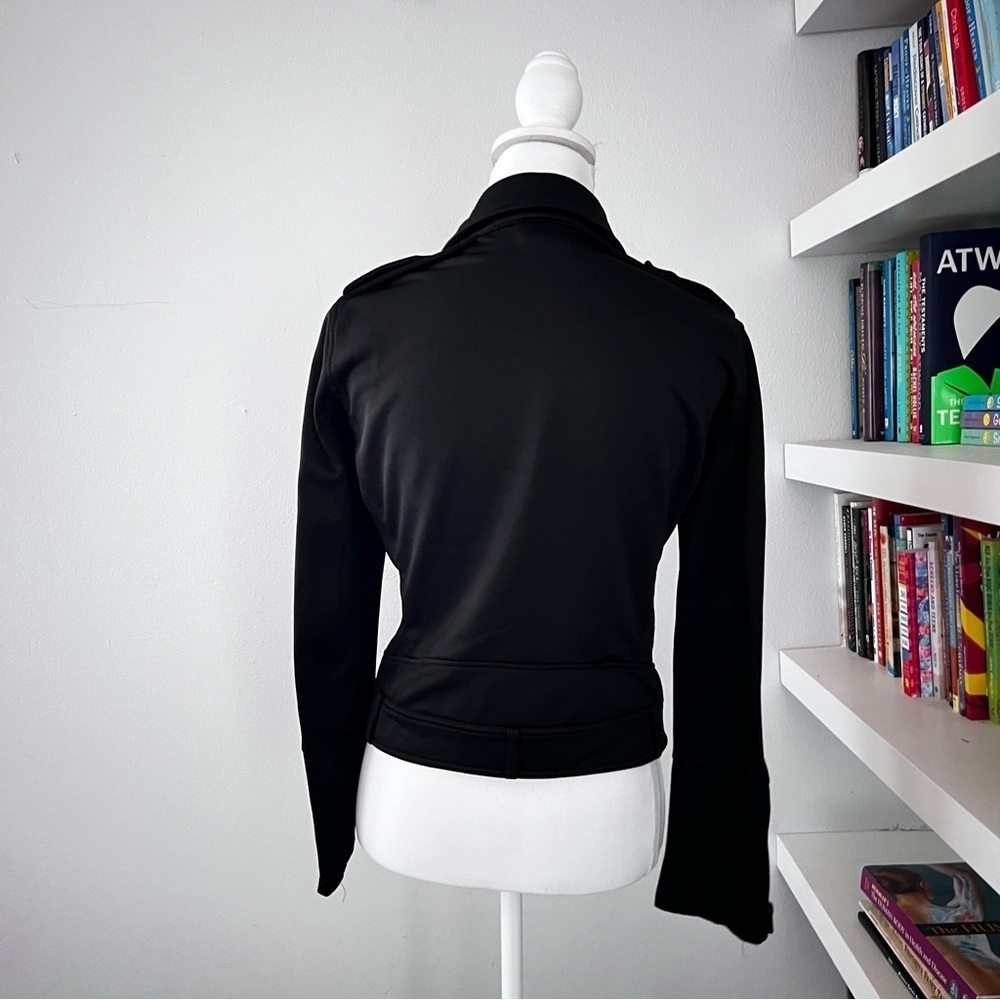 The Kooples Black sport Moto jacket Size Medium no belt - Picture 6 of 11